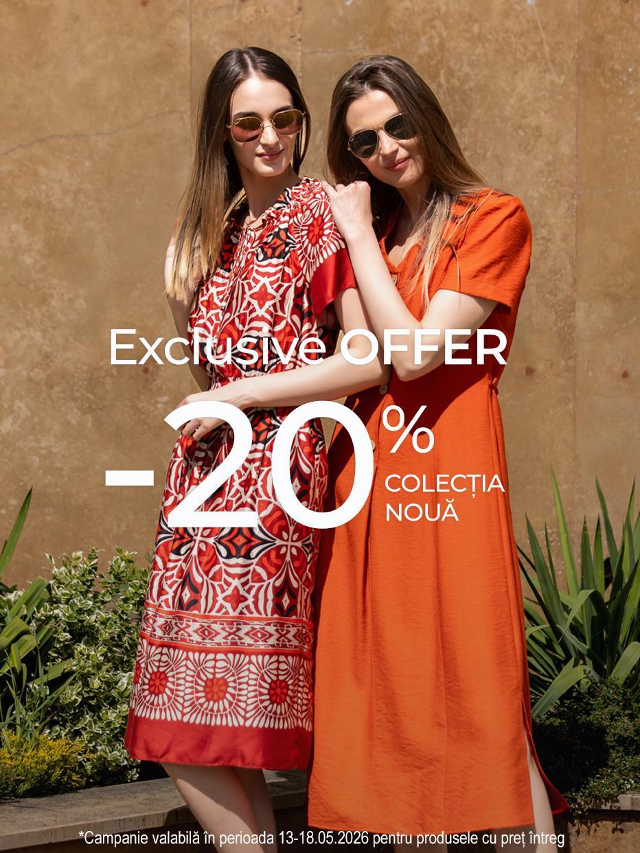 20% reducere pentru produsele din colecția nouă