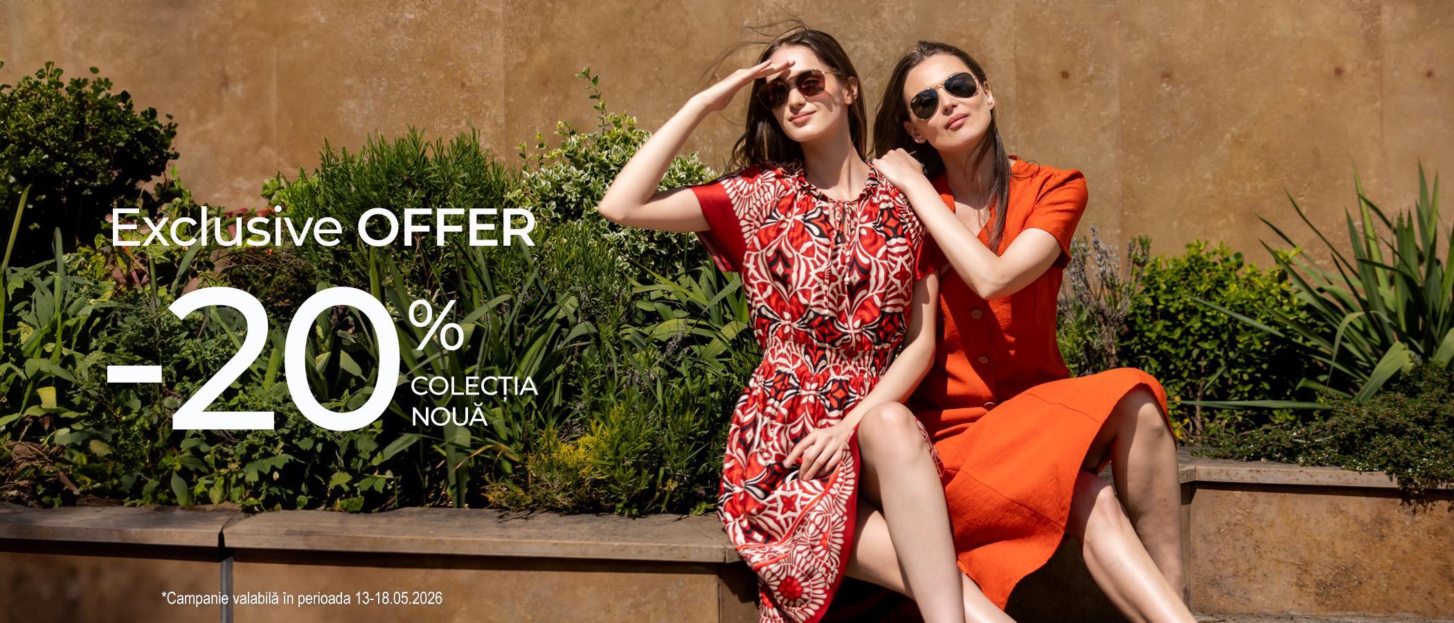 20% reducere pentru produsele din colecția nouă