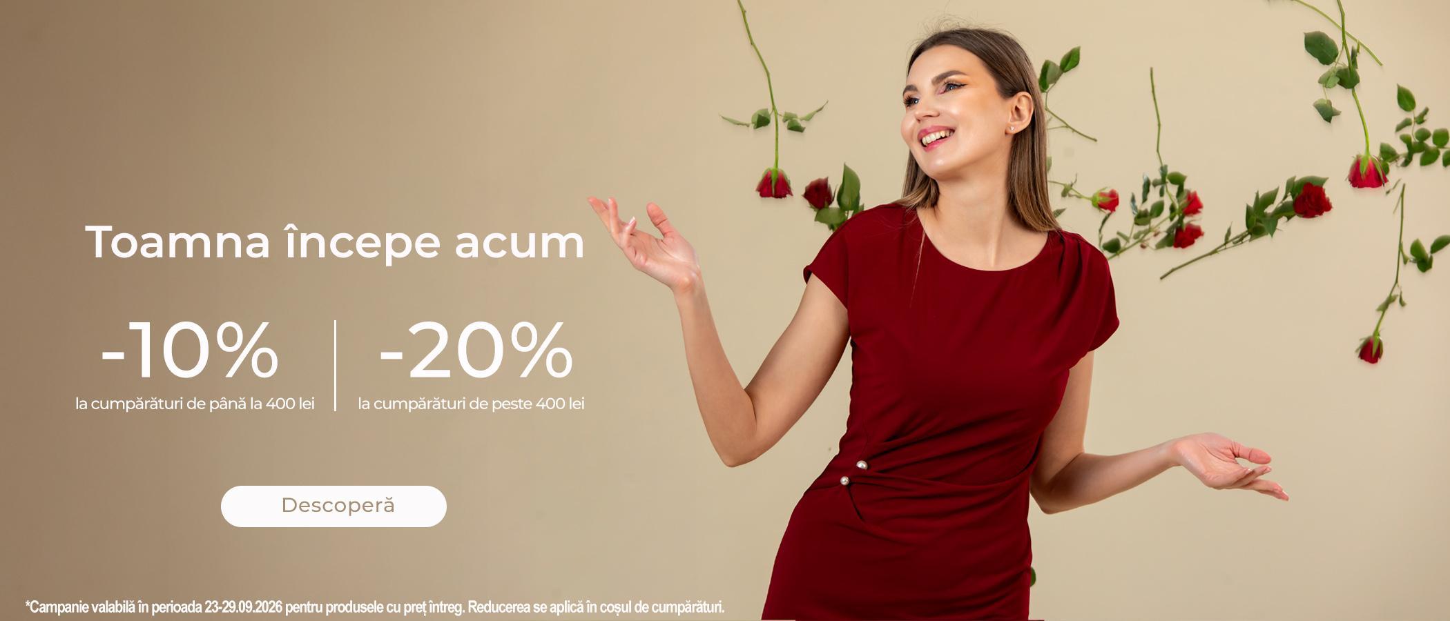 -10% sau -20% la achiziții de până la 400 lei sau peste 400 lei