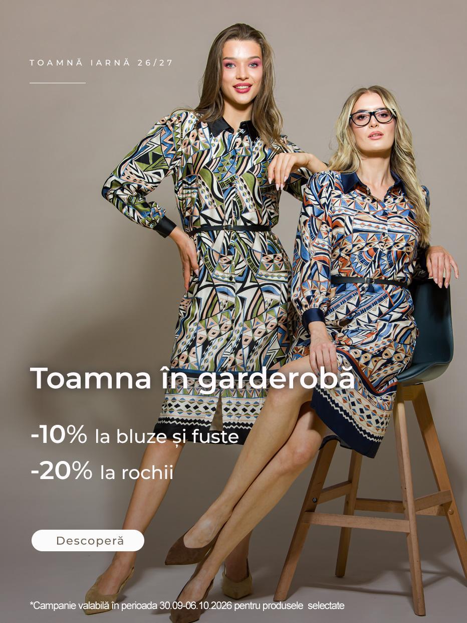 -10% la Bluze și Fuste • -20% la Rochii
